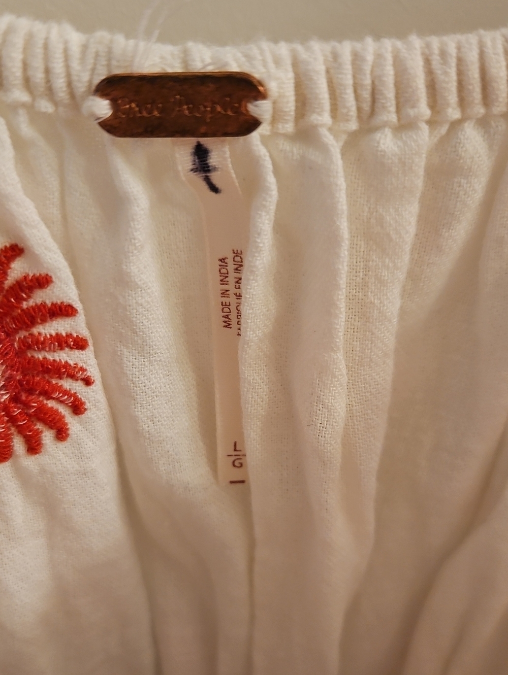 Free People White Emory Embroidered Midi Dress, L, Cotton, Coastal, Euro Summer - Picture 6 of 14